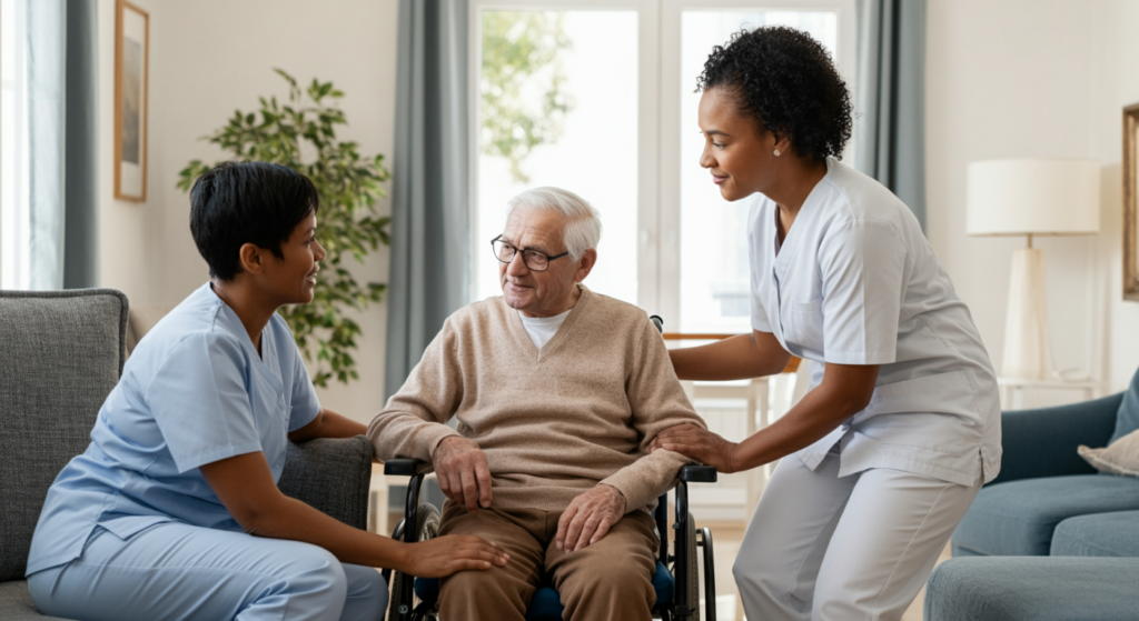 Comparison of comfortable home care environment versus institutional nursing home setting