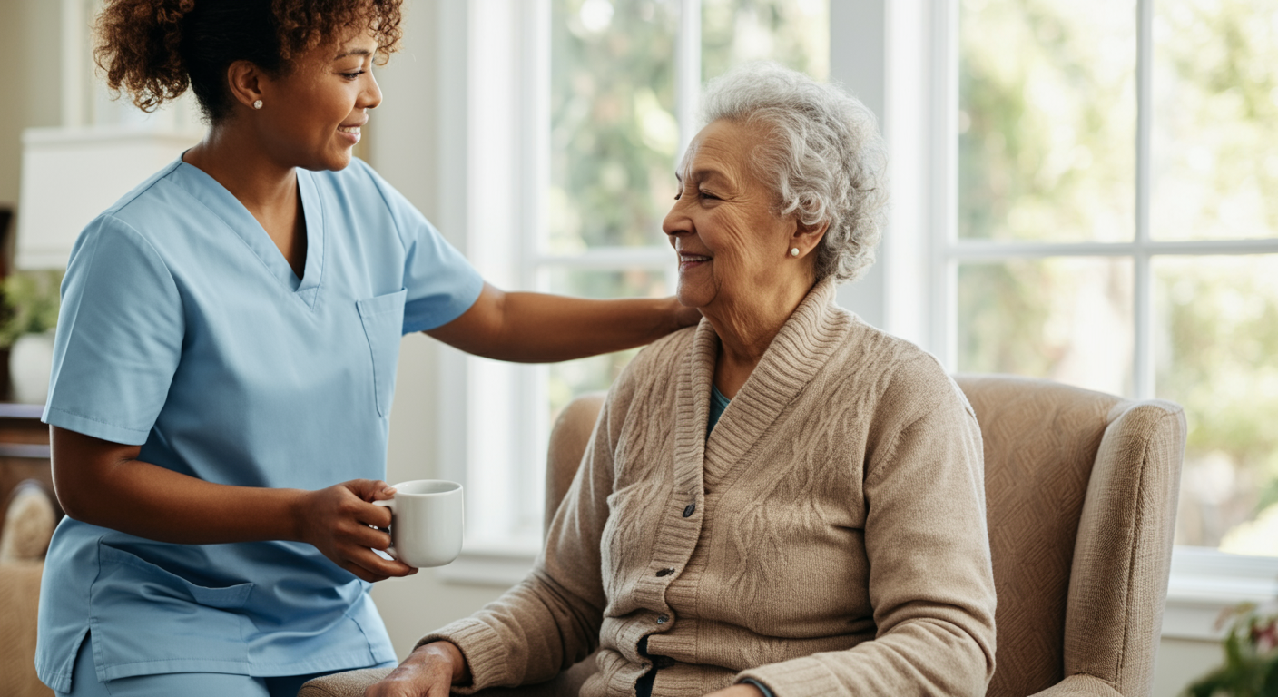 Elderly woman discussing Medicare and supplemental coverage options with her daughter and advisor
