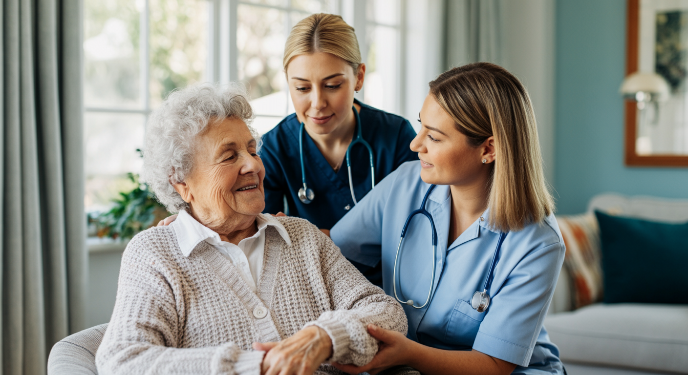 Senior couple celebrating approval of Medicaid home care benefits in California