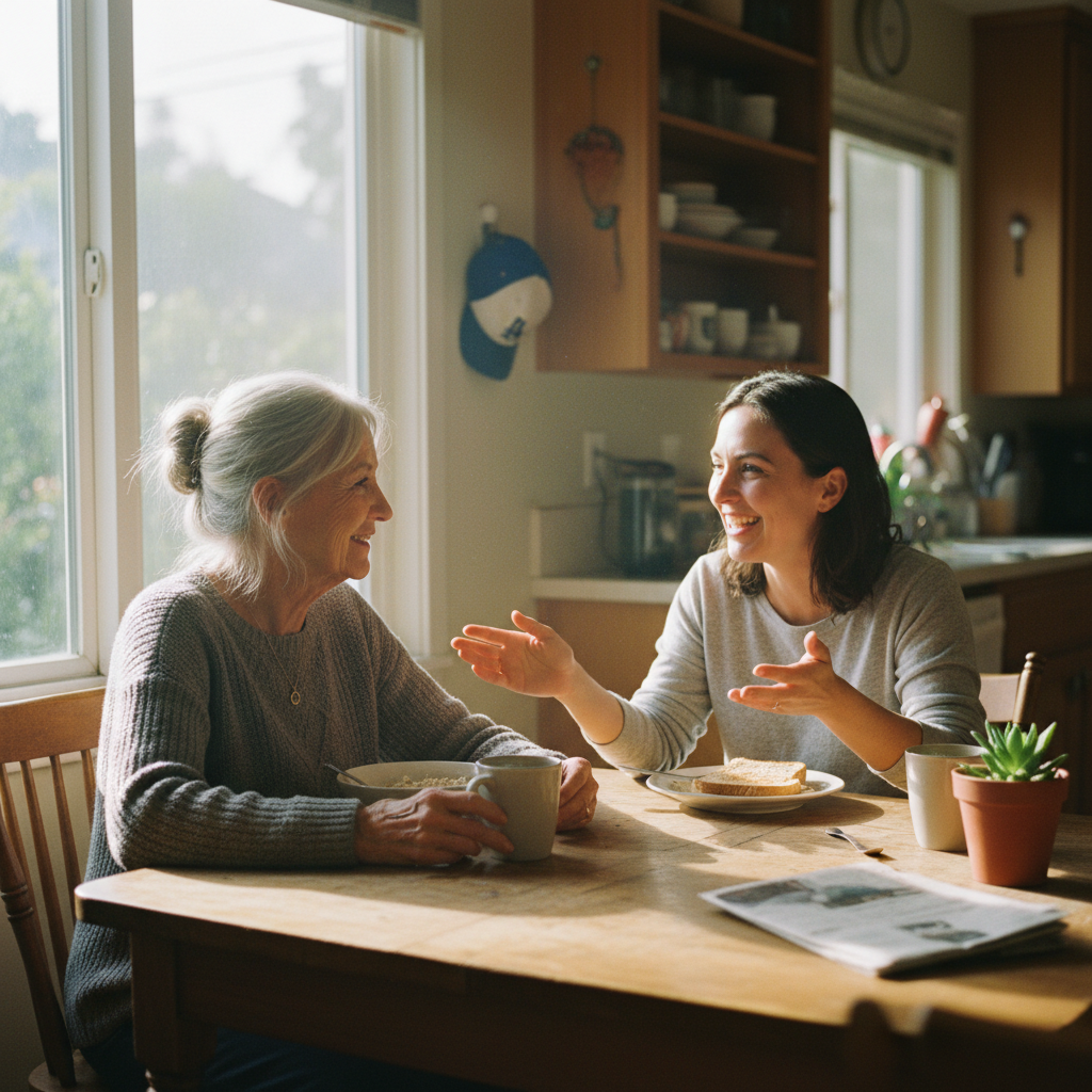 In-home senior caregiver assisting an elderly client in Los Feliz, Los Angeles