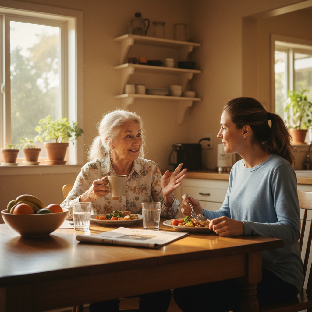In-home senior caregiver assisting an elderly client in Pasadena, Los Angeles