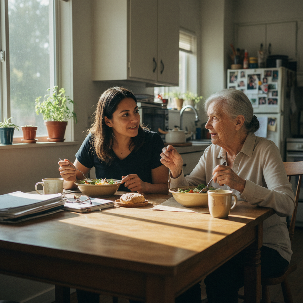 In-home senior caregiver assisting an elderly client in Rancho Park, Los Angeles