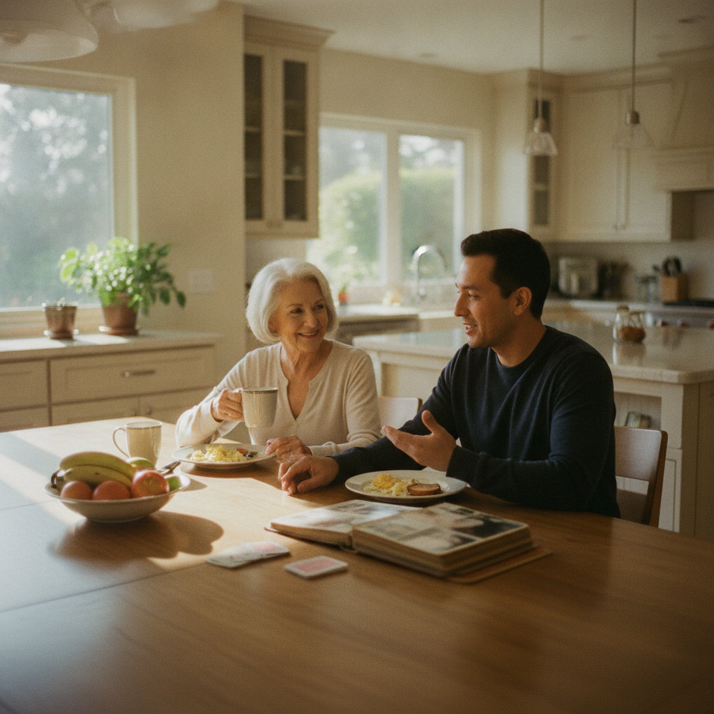 In-home senior caregiver assisting an elderly client in Bel Air, Los Angeles