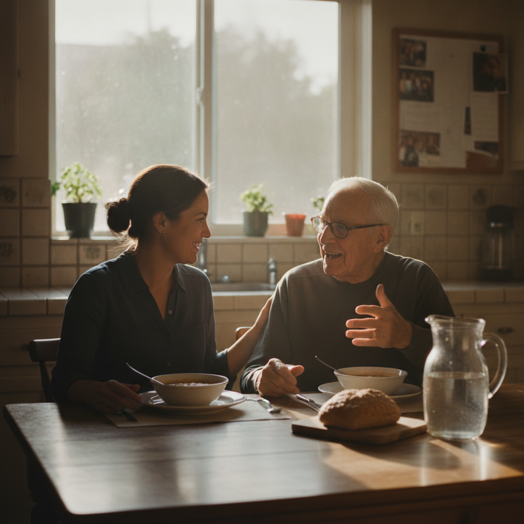 In-home senior caregiver assisting an elderly client in West LA, Los Angeles
