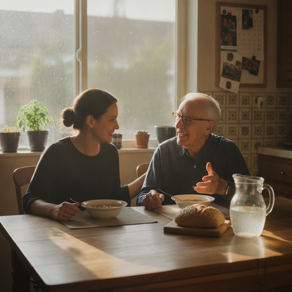 In-home senior caregiver assisting an elderly client in West LA, Los Angeles
