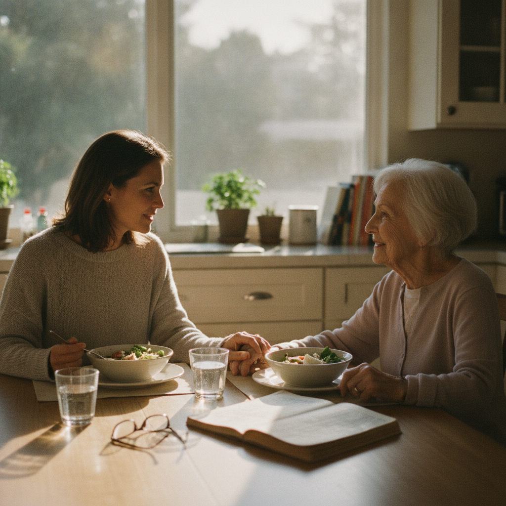 In-home senior caregiver assisting an elderly client in Brentwood, Los Angeles