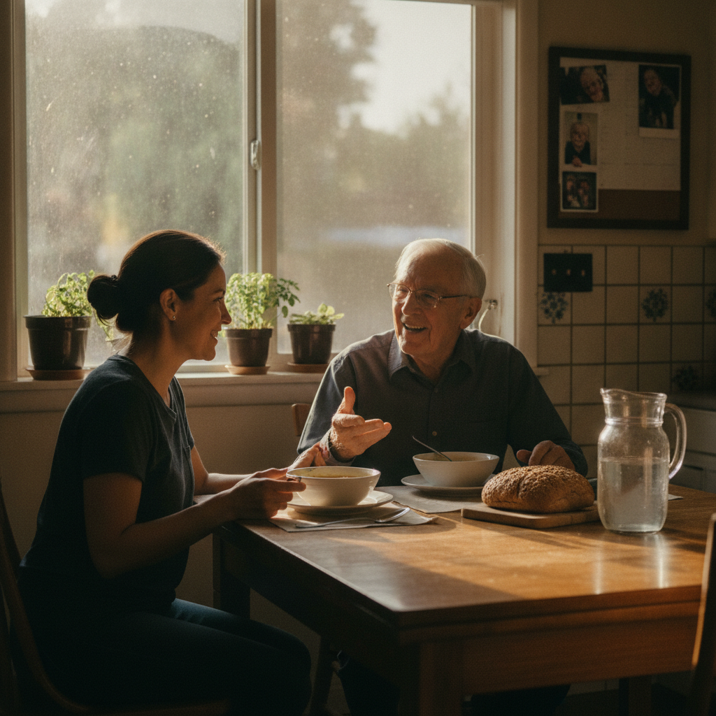 In-home senior caregiver assisting an elderly client in West LA, Los Angeles