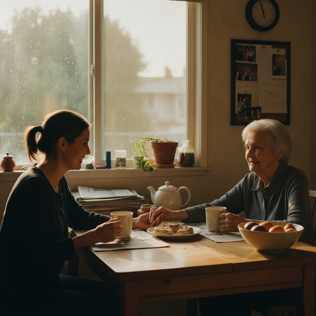 In-home senior caregiver assisting an elderly client in Mar Vista, Los Angeles