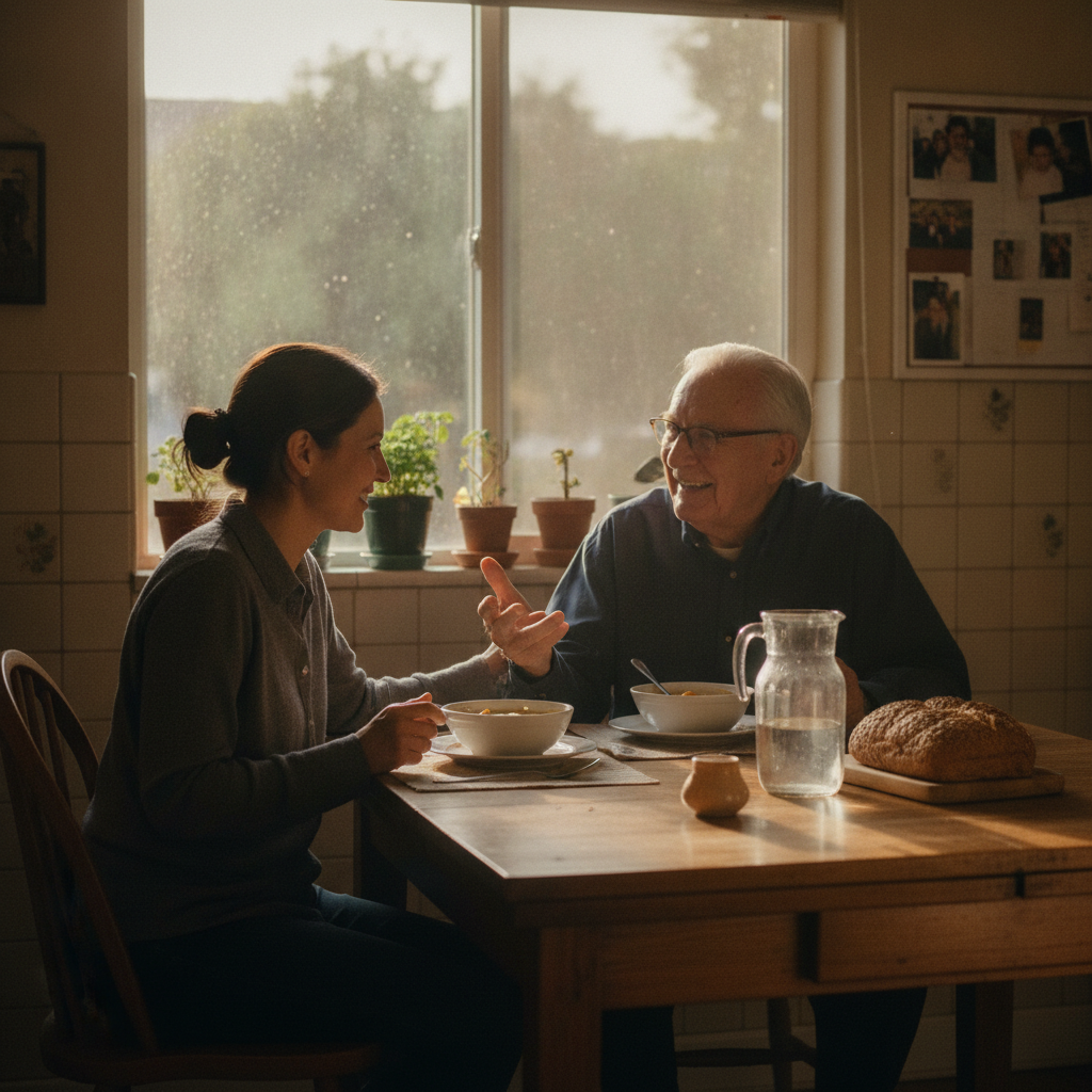 In-home senior caregiver assisting an elderly client in West LA, Los Angeles